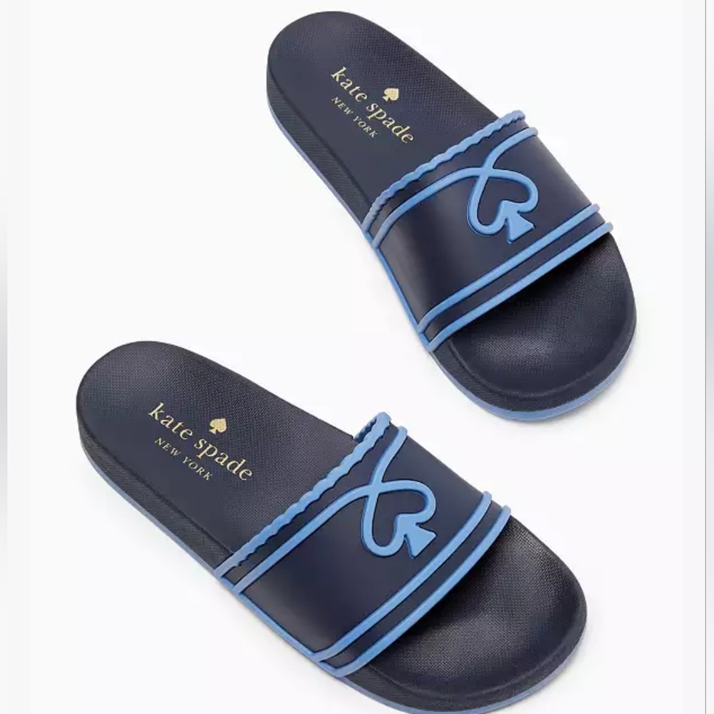 Kate Spade Brigitte Pool Slides Women’s SZ 10 Navy Blue